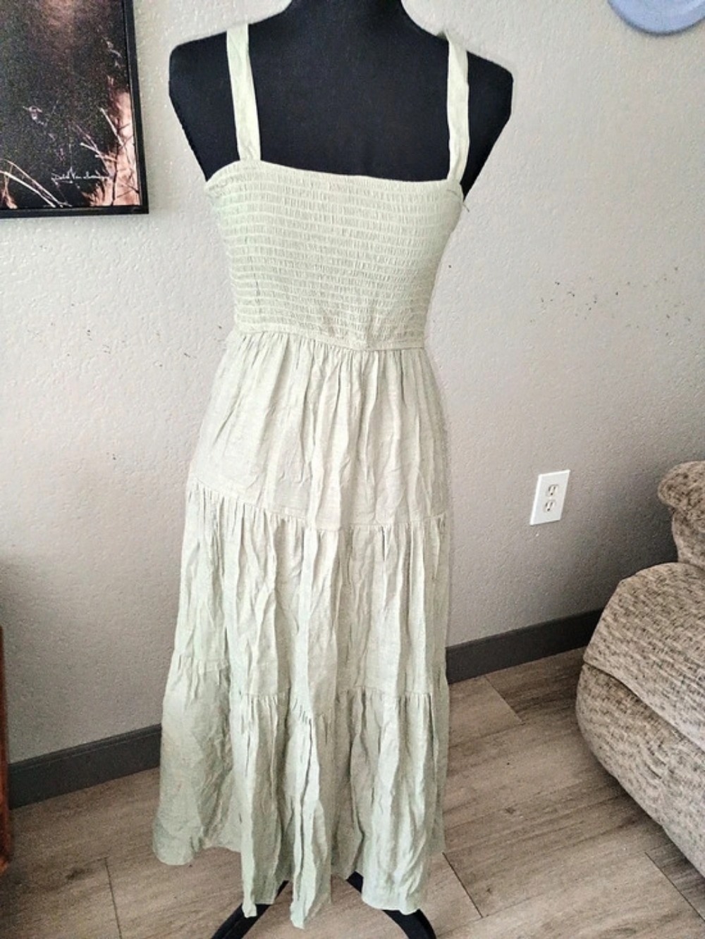 Sweet Wanderer Sage Green Maxi Dress Like New